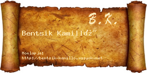 Bentsik Kamilló névjegykártya